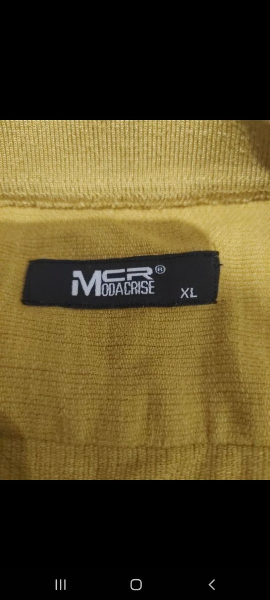 Sarı Keten Düğmeli Kısa Kollu Erkek Tişört - Görsel 4