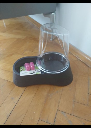 Gri Otomatik Su Kabı ve Pembe Parmak Diş Fırçası - Görsel 4