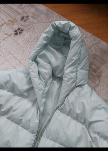 Mint Yeşili Kapüşonlu Kışlık Mont - Görsel 3