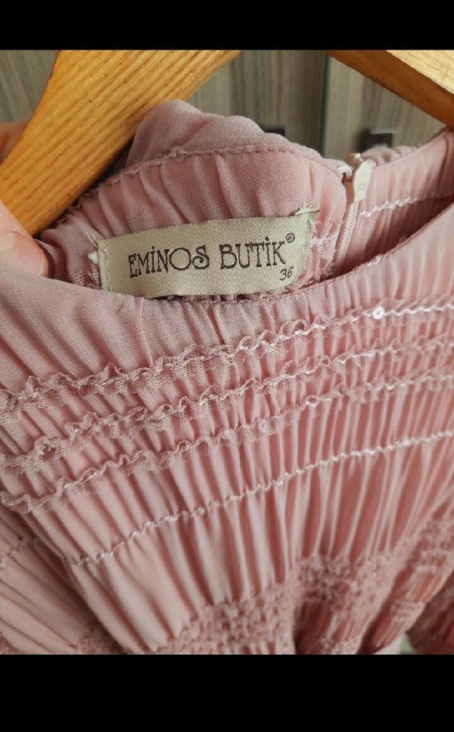 Pembe tesettür Elbise eminoş butik - Görsel 5