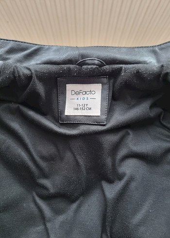 Erkek Çocuk Siyah Deri Ceket mont - Görsel 3