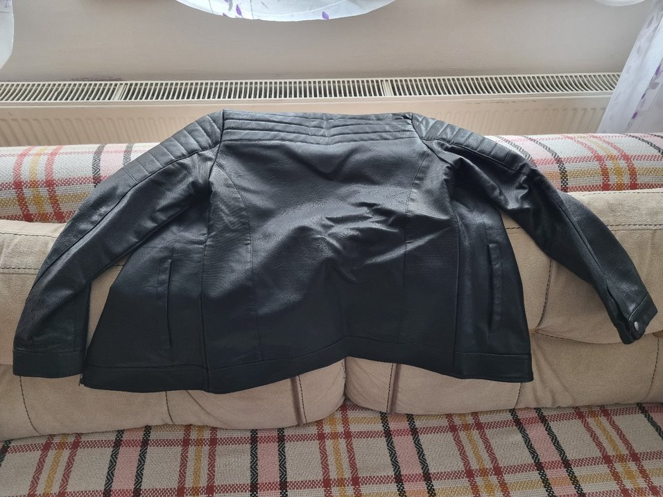 Erkek Çocuk Siyah Deri Ceket mont - Görsel 2