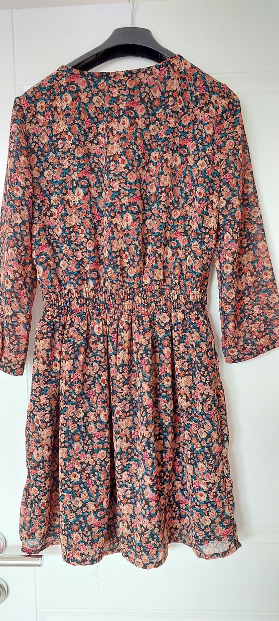 Çiçek Desenli Bohem Uzun Kollu Midi Elbise - Görsel 2