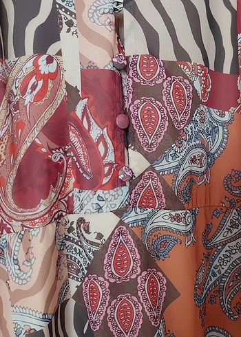 Uzun Kollu, Kuşaksız Bohem Kadın Elbise - Görsel 3