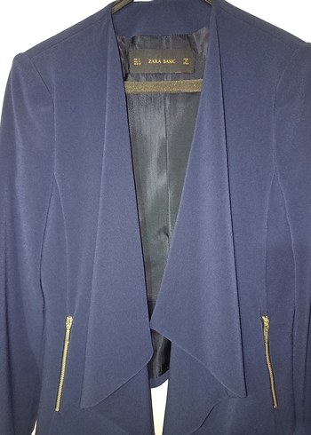 Zara Basic Lacivert Blazer Ceket  Şık ve Zarif  S Beden - Görsel 3