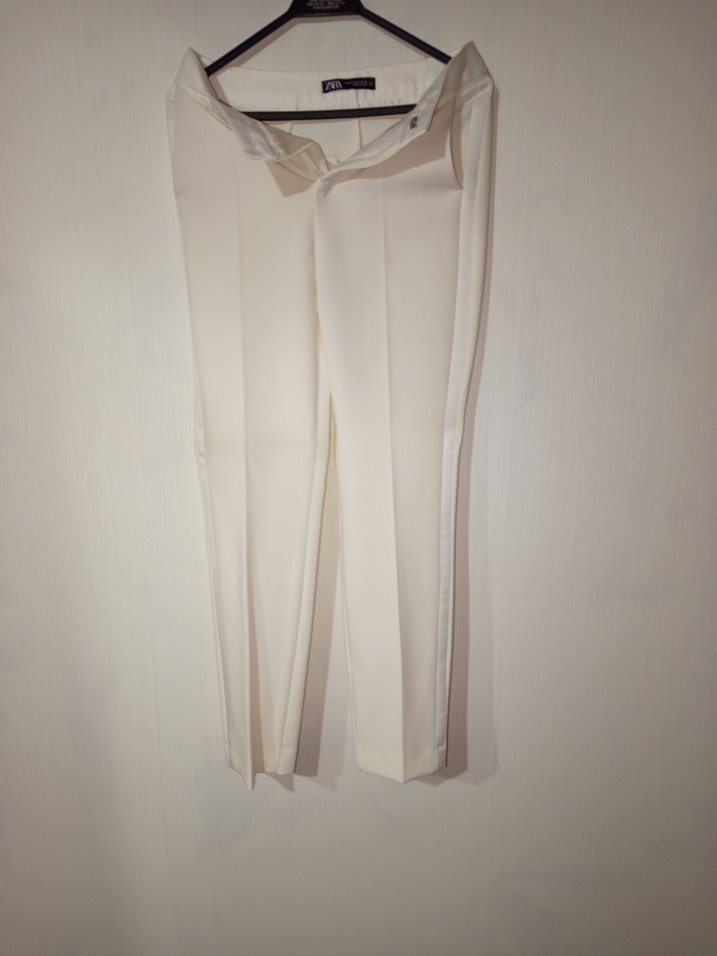 ZARA Ekru/Krem Blazer Ceket Pantolon Takım  Şık & Özel Günlük - Görsel 5