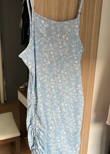 Mavi Drapeli Midi Bohem Elbise - Görsel 2