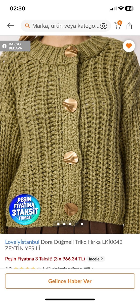 Lovelyistanbul Düğmeli Kısa Triko Hırka - Görsel 2