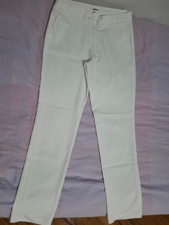 Beyaz Kadın Kumaş Pantolon - Görsel 4