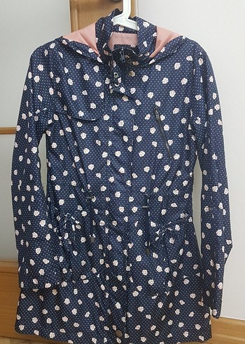 Çiçek Desenli Mavi Kadın Ceket - Görsel 2