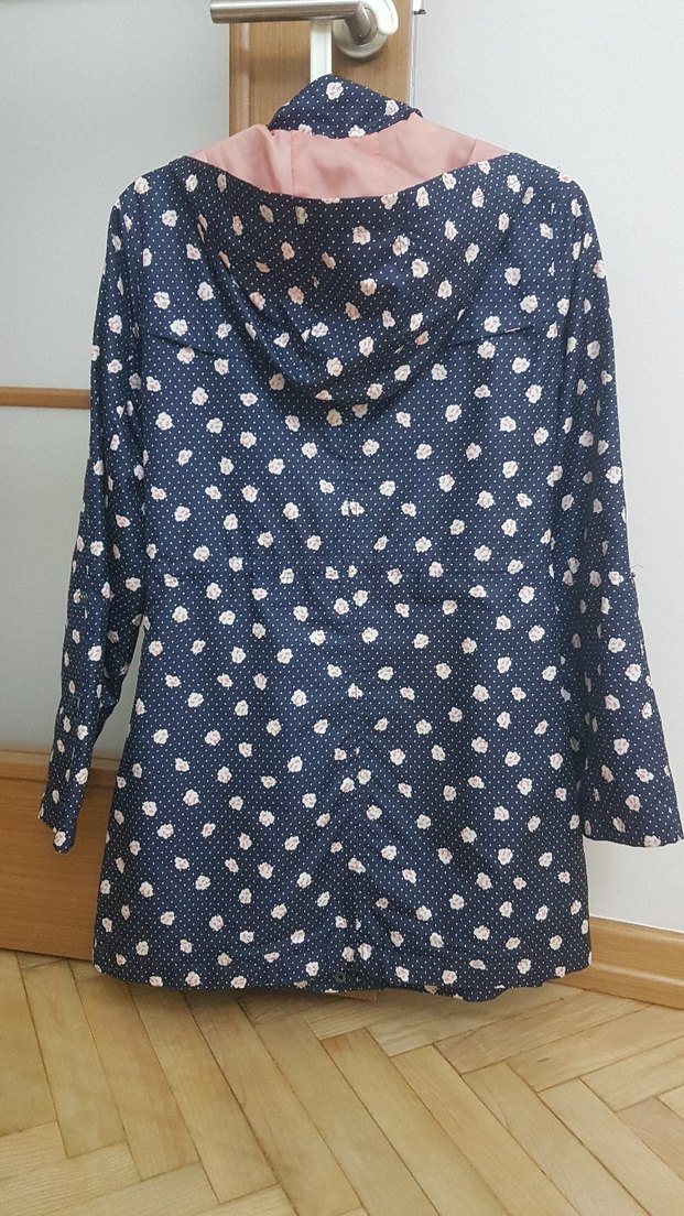 Çiçek Desenli Mavi Kadın Ceket - Görsel 3