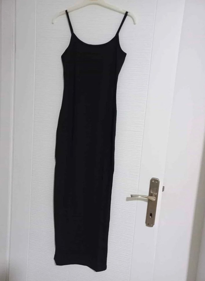 Siyah Midi Kalem Elbise - Görsel 3