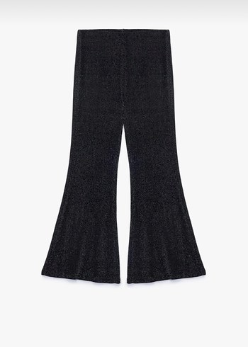 Siyah Esnek simli ispanyol paça pantolon parti özel gün için - Görsel 2