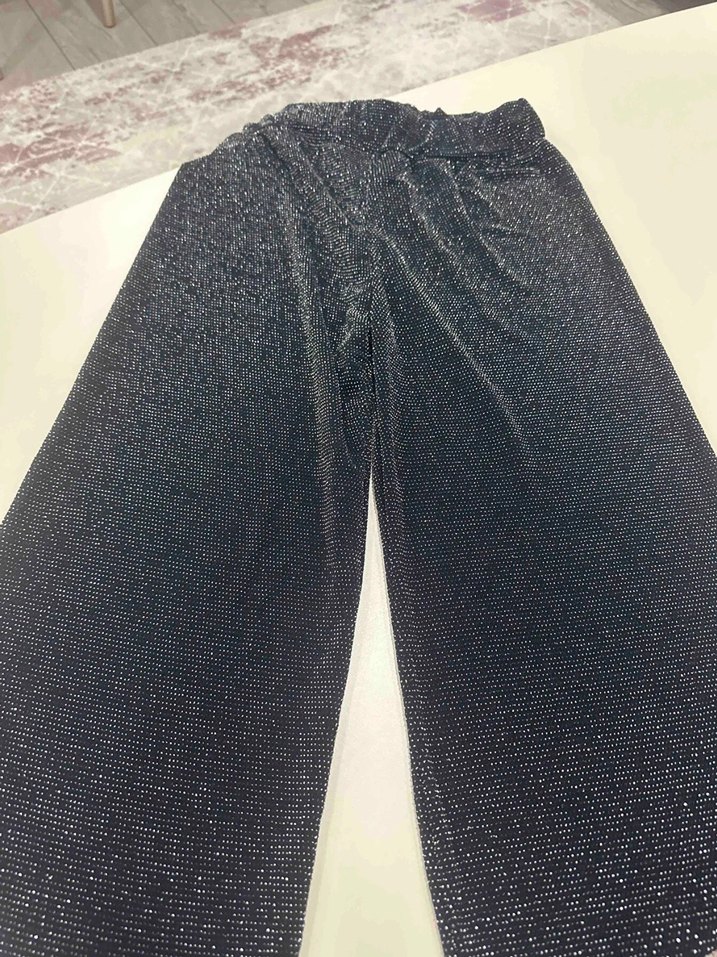 Siyah Esnek simli ispanyol paça pantolon parti özel gün için - Görsel 4