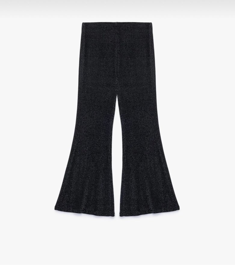 Siyah Esnek simli ispanyol paça pantolon parti özel gün için - Görsel 2