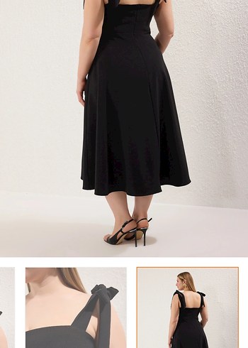 Uzun Siyah kloş büyük beden elbise - Görsel 3