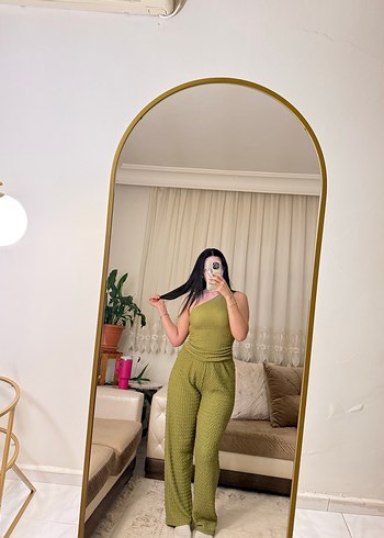 Kadın Fit Kesim Straplez Triko Tulum - Görsel 3