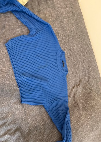 Mavi crop kazak - Görsel 2