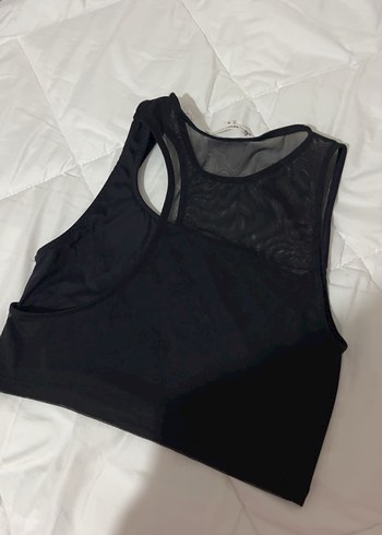 Siyah transparan  Mini Crop Top - Görsel 4