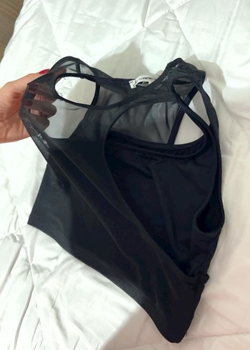 Siyah transparan  Mini Crop Top - Görsel 2