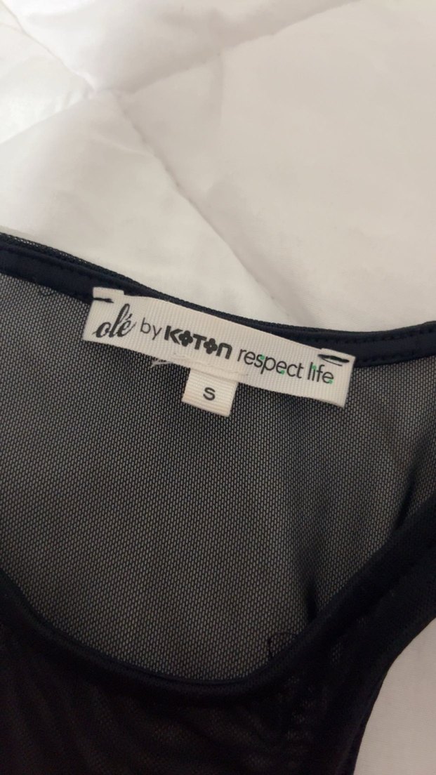 Siyah transparan  Mini Crop Top - Görsel 3