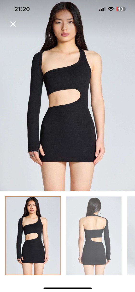 Tek kol pencere detaylı  Elbise - Görsel 3