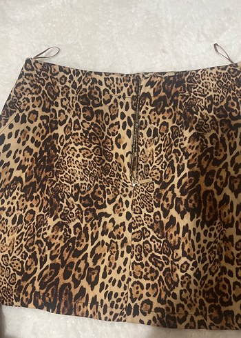 Kahverengi Leopar Desenli Mini Etek - Görsel 2