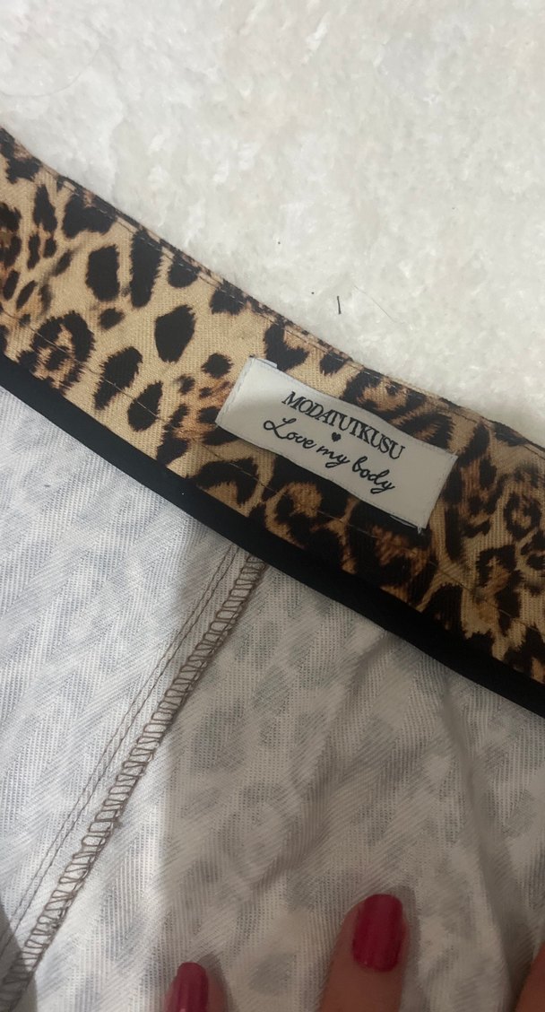 Kahverengi Leopar Desenli Mini Etek - Görsel 4