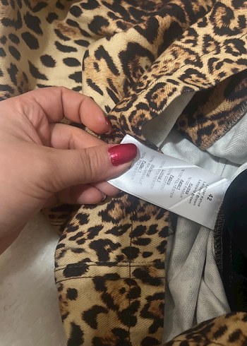 Kahverengi Leopar Desenli Mini Etek - Görsel 5