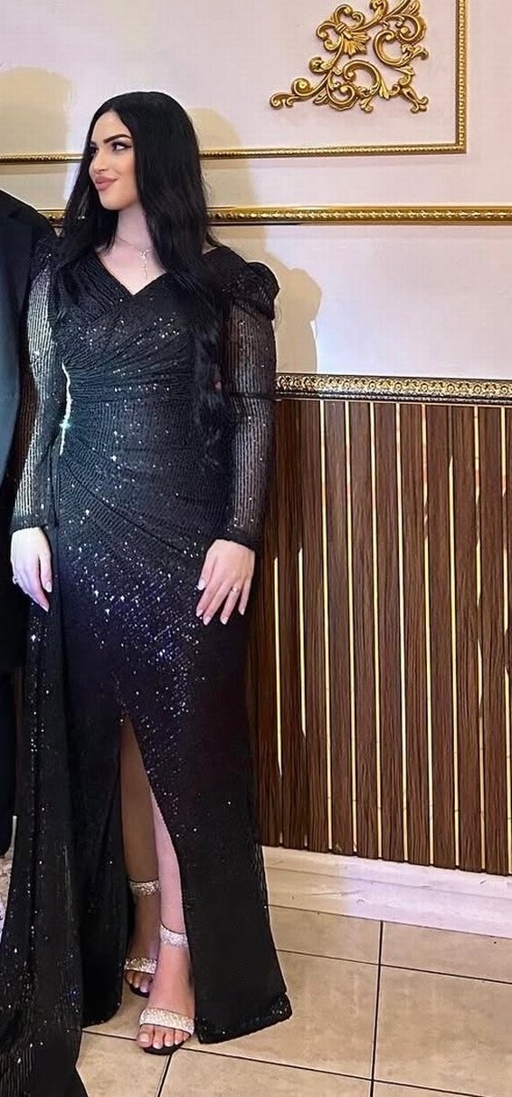 Siyah Drapeli Uzun Abiye Elbise - Görsel 2