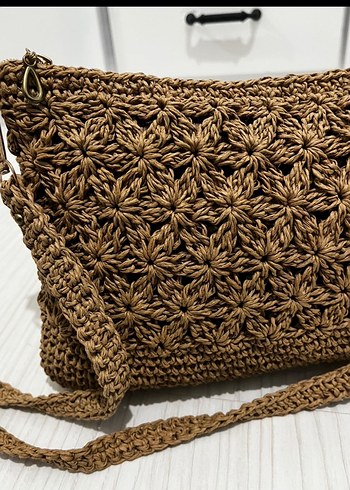 Hasır Örgü Kadın Omuz Çanta - Görsel 3