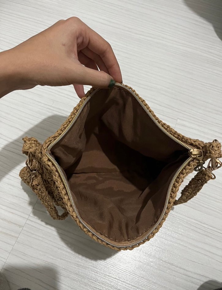 Hasır Örgü Kadın Omuz Çanta - Görsel 4