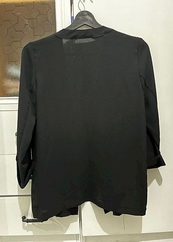 Siyah Salaş Kadın Midi Blazer - Görsel 4