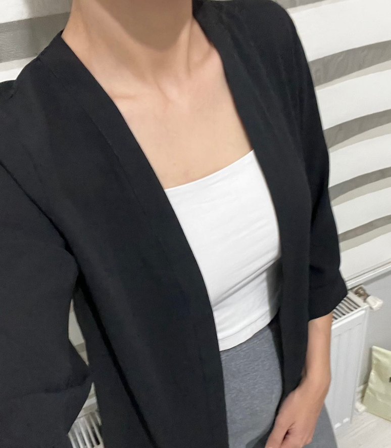 Siyah Salaş Kadın Midi Blazer - Görsel 5