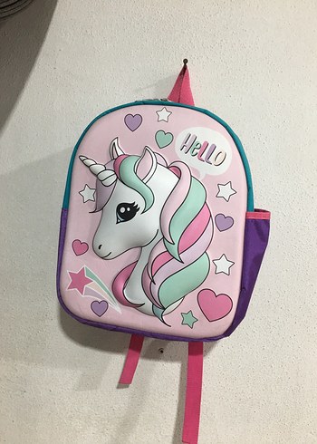 Çok Renkli Unicorn Temalı Çocuk Okul Çantası - Görsel 3