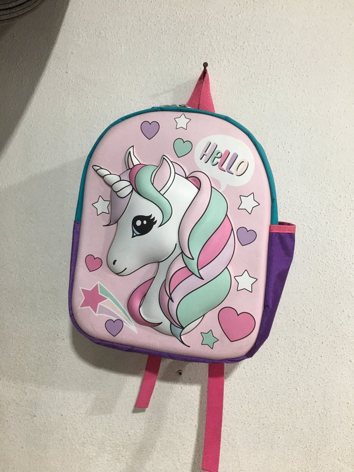 Çok Renkli Unicorn Temalı Çocuk Okul Çantası - Görsel 3