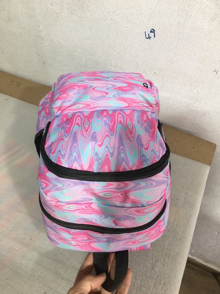 Pembe Bağcıklı Batik Desenli Sırt Çantası - Görsel 5