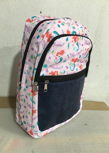 Çok Renkli Deniz Kızı Desenli Çocuk Sırt Çantası - Görsel 2