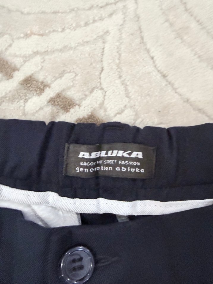 Düğmeli Siyah Sokak Stili Erkek Pantolonu - Görsel 2