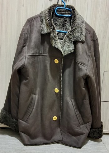 Gri Süet Erkek Ceket, Kürklü, Salaş Model - Görsel 5