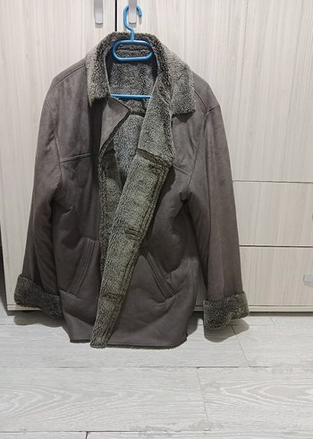 Gri Süet Erkek Ceket, Kürklü, Salaş Model - Görsel 6