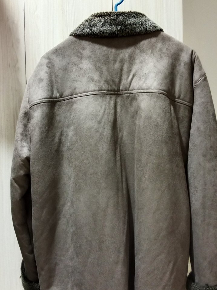 Gri Süet Erkek Ceket, Kürklü, Salaş Model - Görsel 2