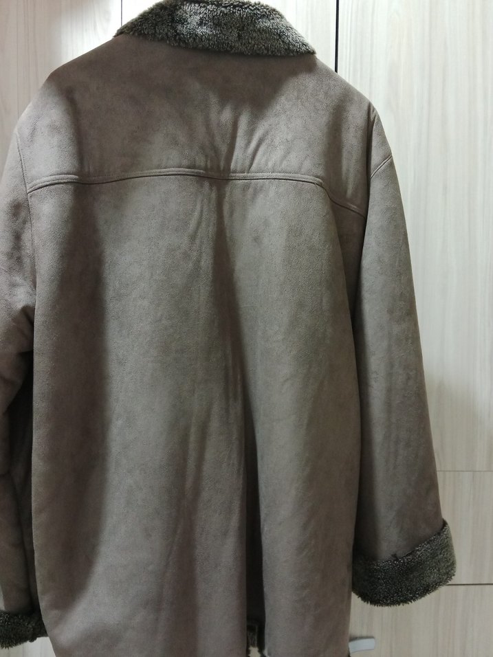 Gri Süet Erkek Ceket, Kürklü, Salaş Model - Görsel 4