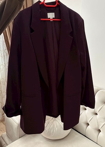 Bordo Düğmeli Kadın Blazer Ceket - Görsel 2