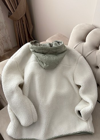 Kadın Beyaz Peluş Midi Kaban - Görsel 2