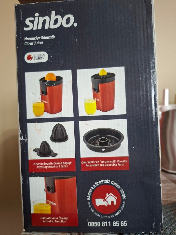 Sinbo Kırmızı Narenciye Sıkacağı - Görsel 2