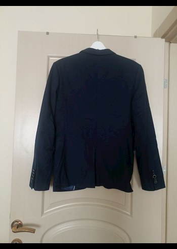 Erkek Lacivert Düğmeli Regular Fit Blazer Ceket - Görsel 5