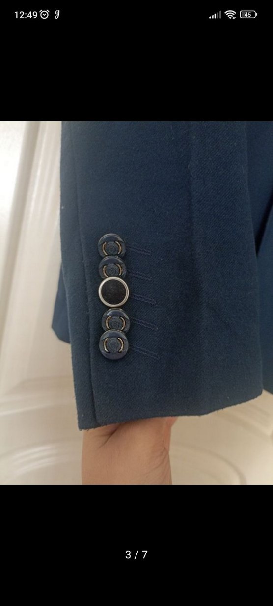 Erkek Lacivert Düğmeli Regular Fit Blazer Ceket - Görsel 3