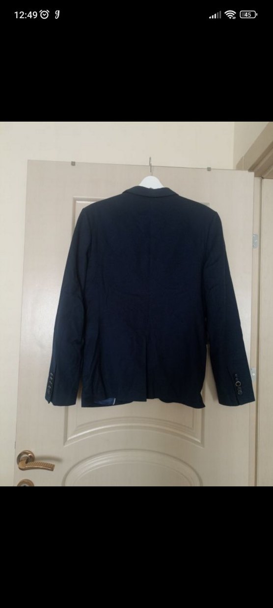 Erkek Lacivert Düğmeli Regular Fit Blazer Ceket - Görsel 5