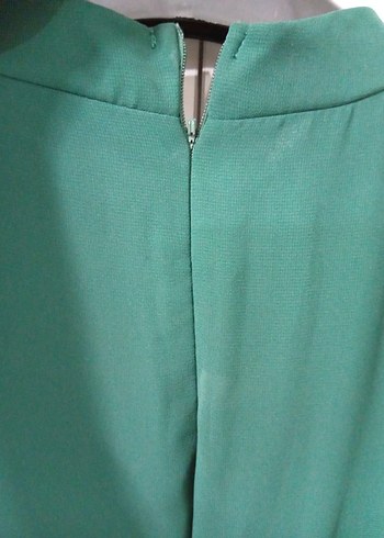 Kadın Yeşil Uzun Kol Drapeli Elbise - Görsel 5